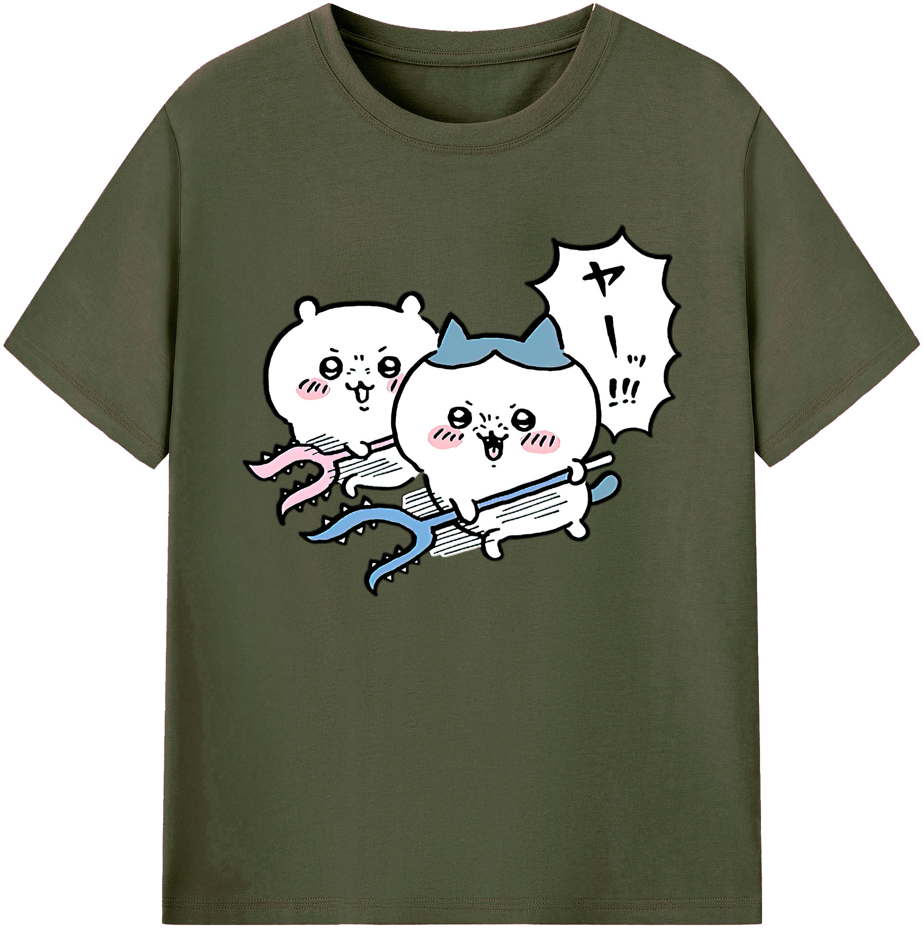 （画像用） ちいかわ ハチワレ Chii-kawa hachiware 綿100％ メンズ半袖Tシャツ｜肌触りやわらか＆通気性